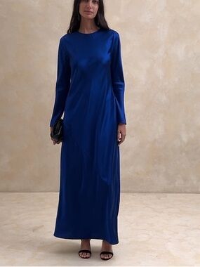 BNWOT banana republic blue silk Abigail dress